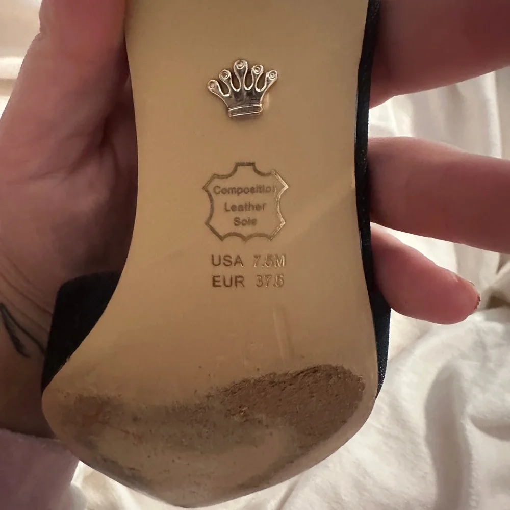 Nina Black Heels with Ankle Strap and Sparkle - Picture 5 of 5